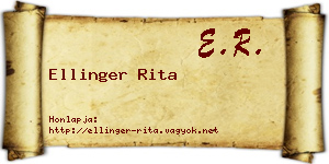 Ellinger Rita névjegykártya